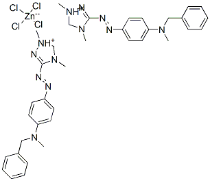 bis[3-[[4-[benzylmethylamino]phenyl]azo]-1,4-dimethyl-1H-1,2,4-triazolium] tetrachlorozincate(2-) Struktur