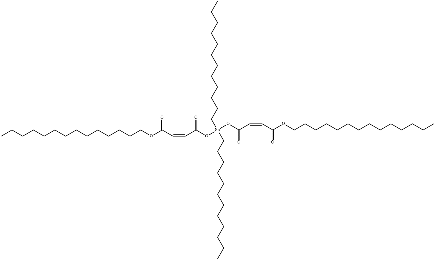 tetradecyl (Z,Z)-6,6-didodecyl-4,8,11-trioxo-5,7,12-trioxa-6-stannahexacosa-2,9-dienoate Struktur