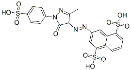 3-[[4,5-dihydro-3-methyl-5-oxo-1-(4-sulphophenyl)-1H-pyrazol-4-yl]azo]naphthalene-1,5-disulphonic acid Struktur