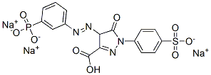 trisodium hydrogen 4,5-dihydro-5-oxo-4-[(3-phosphonatophenyl)azo]-1-(4-sulphonatophenyl)-1H-pyrazole-3-carboxylate Struktur