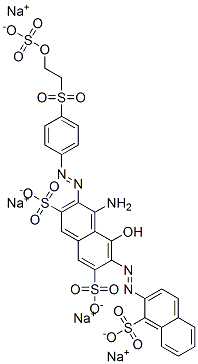 tetrasodium 4-amino-5-hydroxy-6-[(1-sulphonato-2-naphthyl)azo]-3-[[4-[[2-(sulphonatooxy)ethyl]sulphonyl]phenyl]azo]naphthalene-2,7-disulphonate Struktur