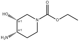 ethyl cis-4-amino-3-hydroxypiperidine-1-carboxylate Struktur