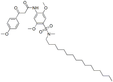 N-[4-(N-hexadecyl-N-methylsulphamoyl)-2,5-dimethoxyphenyl]-3-(p-methoxyphenyl)-3-oxopropionamide Struktur