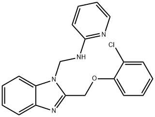 N-[[2-[(2-chlorophenoxy)methyl]benzoimidazol-1-yl]methyl]pyridin-2-ami ne Struktur