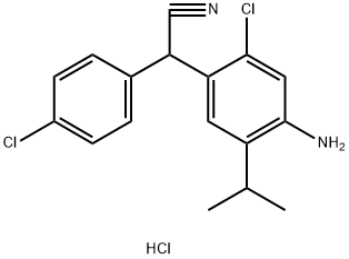 [4-[(4-chlorophenyl)cyanomethyl]-5-chloro-2-isopropylphenyl]ammonium chloride Struktur