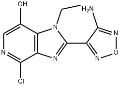 2-(4-amino-1,2,5-oxadiazol-3-yl)-4-chloro-1-ethyl-1H-imidazo[4,5-c]pyridin-7-ol Struktur