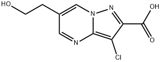 3-chloro-6-(2-hydroxyethyl)pyrazolo[1,5-a]pyrimidine-2-carboxylic acid(SALTDATA: FREE) Struktur