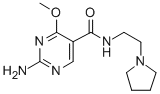 2-Amino-4-methoxy-N-(2-(1-pyrrolidinyl)ethyl)-5-pyrimidinecarboxamide Struktur