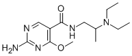 2-Amino-N-(2-(diethylamino)propyl)-4-methoxy-5-pyrimidinecarboxamide Struktur