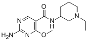 2-Amino-N-(1-ethyl-3-piperidyl)-4-methoxy-5-pyrimidinecarboxamide Struktur