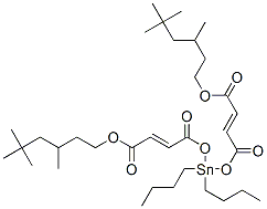 3,5,5-trimethylhexyl 6,6-dibutyl-15,17,17-trimethyl-4,8,11-trioxo-5,7,12-trioxa-6-stannaoctadeca-2,9-dienoate Struktur