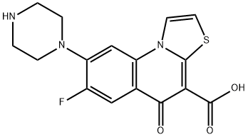 5H-Thiazolo(3,2-a)quinoline-4-carboxylic acid, 7-fluoro-5-oxo-8-(1-pip erazinyl)- Struktur