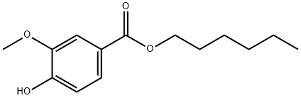 4-Hydroxy-3-methoxybenzoic acid hexyl ester Struktur