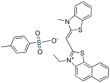 3-ethyl-2-[(3-methyl-3H-benzothiazol-2-ylidene)methyl]naphtho[2,1-d]thiazolium toluene-p-sulphonate Struktur