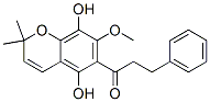 1-(5,8-Dihydroxy-7-methoxy-2,2-dimethyl-2H-1-benzopyran-6-yl)-3-phenylpropan-1-one Struktur