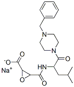 sodium 3-[[1-(4-benzylpiperazin-1-yl)-4-methyl-1-oxo-pentan-2-yl]carba moyl]oxirane-2-carboxylate Struktur