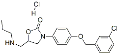 3-[4-[(3-chlorophenyl)methoxy]phenyl]-5-(propylaminomethyl)oxazolidin- 2-one hydrochloride Struktur