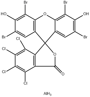 3,4,5,6-tetrachloro-2-(2,4,5,7-tetrabromo-3,6-dihydroxyxanthen-9-yl)benzoic acid, aluminium salt Struktur