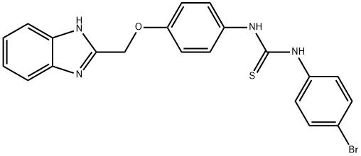 3-[4-(1H-benzoimidazol-2-ylmethoxy)phenyl]-1-(4-bromophenyl)thiourea Struktur