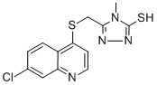 5-[[(7-CHLORO-4-QUINOLINYL)SULFANYL]METHYL]-4-METHYL-4H-1,2,4-TRIAZOLE-3-THIOL Struktur