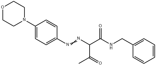 N-(benzyl)-2-[[4-(morpholino)phenyl]azo]-3-oxobutyramide Struktur