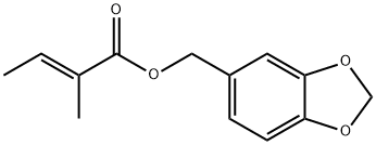 1,3-benzodioxol-5-ylmethyl 2-methylcrotonate Struktur