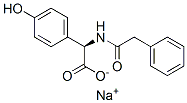 sodium (R)-(4-hydroxyphenyl)(phenylacetamido)acetate Struktur