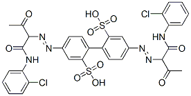 4,4'-bis[[1-[[(2-chlorophenyl)amino]carbonyl]-2-oxopropyl]azo][1,1'-biphenyl]-2,2'-disulphonic acid Struktur