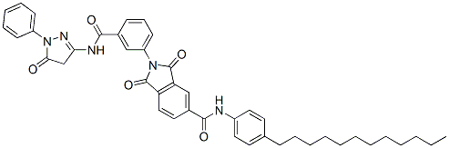 2-[3-[[(4,5-dihydro-5-oxo-1-phenyl-1H-pyrazol-3-yl)amino]carbonyl]phenyl]-N-(4-dodecylphenyl)-2,3-dihydro-1,3-dioxo-1H-isoindole-5-carboxamide Struktur