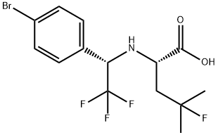 (S)-2-((S)-1-(4-broMophenyl)-2,2,2-trifluoroethylaMino)-4-fluoro-4-Methylpentanoic acid Struktur