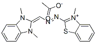 2-[[(1,3-dihydro-1,3-dimethyl-2H-benzimidazol-2-ylidene)methyl]azo]-3-methylbenzothiazolium acetate Struktur