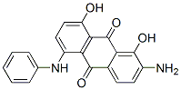 2-amino-1,8-dihydroxy-5-(phenylamino)anthraquinone Struktur