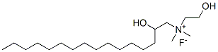 (2-hydroxyethyl)(2-hydroxyhexadecyl)dimethylammonium fluoride Struktur