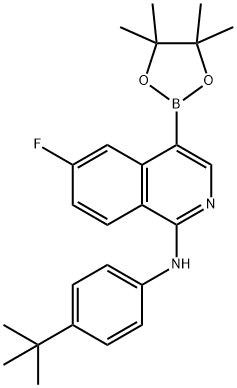 N-(4-tert-butylphenyl)-6-fluoro-4-(4,4,5,5-tetraMethyl-1,3,2-dioxaborolan-2-yl)isoquinolin-1-aMine Struktur