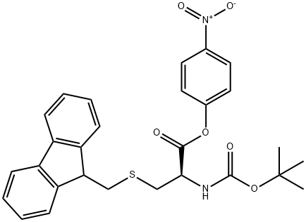 N-tert-Butyloxycarbonyl-S-9-fluorenylmethylcysteine 4-nitrophenyl este r Struktur