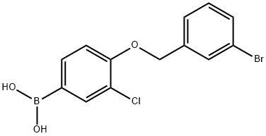 3-CHLORO-4-(3'-BROMOBENZYLOXY)PHENYLBOR& Struktur