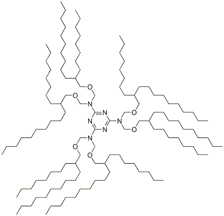 N,N,N',N',N'',N''-hexakis[[(2-octyldodecyl)oxy]methyl]-1,3,5-triazine-2,4,6-triamine  Struktur