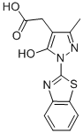 1-(2-Benzothiazolyl)-5-hydroxy-3-methyl-1H-pyrazole-4-acetic acid Struktur