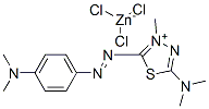 5-(dimethylamino)-2-[[4-(dimethylamino)phenyl]azo]-3-methyl-1,3,4-thiadiazolium trichlorozincate(1-) Struktur