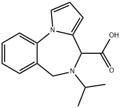 5-ISOPROPYL-5,6-DIHYDRO-4H-PYRROLO[1,2-A][1,4]BENZODIAZEPINE-4-CARBOXYLICACID
 Struktur