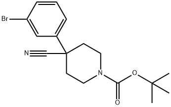 1-N-BOC-4-(3-BROMOPHENYL)-4-CYANOPIPERIDINE Struktur