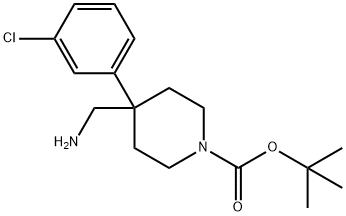 4-Aminomethyl-4-(4-bromo-phenyl)-piperidine-1-carboxylic acid tert-butyl ester Struktur