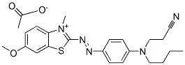 2-[[4-[butyl(2-cyanoethyl)amino]phenyl]azo]-6-methoxy-3-methylbenzothiazolium acetate Struktur