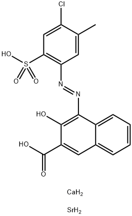 4-[(4-chloro-5-methyl-2-sulphophenyl)azo]-3-hydroxy-2-naphthoic acid, calcium strontium salt  Struktur