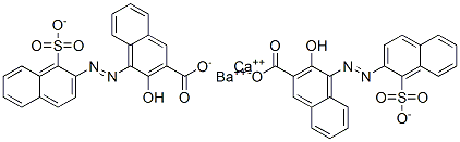 3-hydroxy-4-[(1-sulpho-2-naphthyl)azo]-2-naphthoic acid, barium calcium salt Struktur