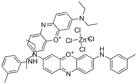 bis[3-(diethylamino)-7-[(m-tolyl)amino]phenoxazin-5-ium] tetrachlorozincate Struktur