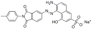 sodium 6-amino-5-[[2,3-dihydro-1,3-dioxo-2-(p-tolyl)-1H-isoindol-5-yl]azo]-4-hydroxynaphthalene-2-sulphonate Struktur