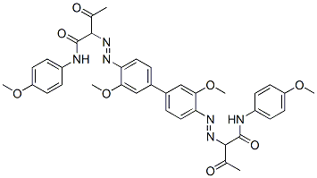 2,2'-[(3,3'-dimethoxy[1,1'-biphenyl]-4,4'-diyl)bis(azo)]bis[N-(4-methoxyphenyl)-3-oxobutyramide] Struktur