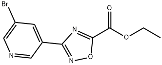 3-(5-BROMO-PYRIDIN-3-YL)-[1,2,4]OXADIAZOLE-5-CARBOXYLIC ACID ETHYL ESTER Struktur