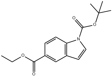 1H-Indole-1,5-dicarboxylicacid,1-(1,1-diMethylethyl)5-ethylester Struktur